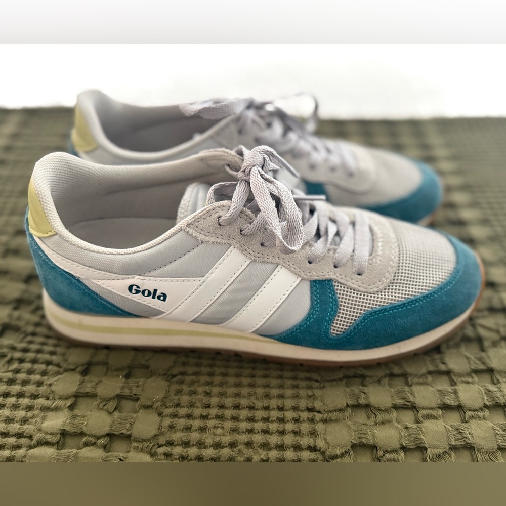 Gola Classics Women’s Daytona Sneakers Teal, grey, silver, lime Sz 8
